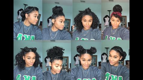 How i create this perky space buns look! Natural hair | 8 Bun Styles for Curly Hair - YouTube