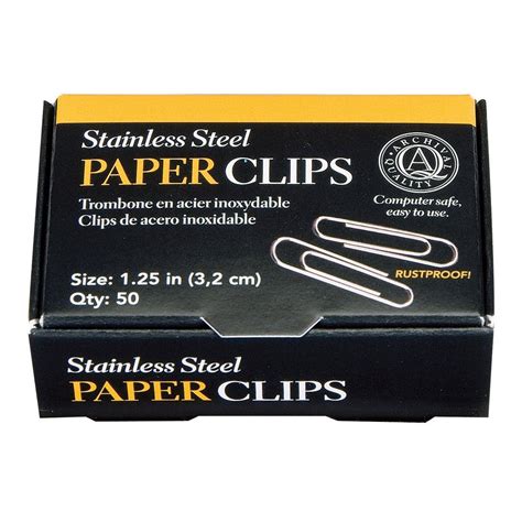 Lineco Stainless Steel Paper Clips Package Of 50 Uk