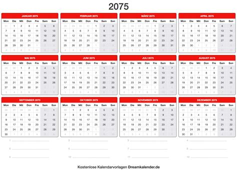 Kalender 2075