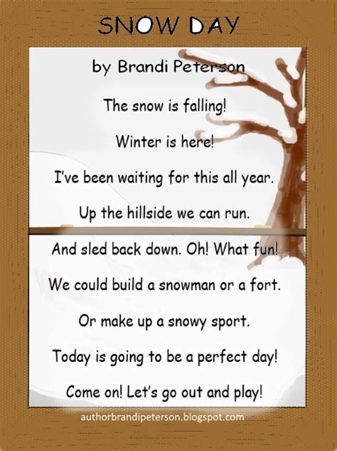 Snow Day Poem For Kids