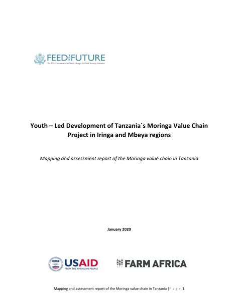 Youth Led Development Of Tanzania`s Moringa Value Chain Project In