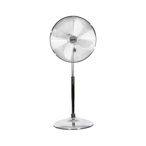 Igenix 16 Inch Chrome Oscillating Pedestal Floor Fan