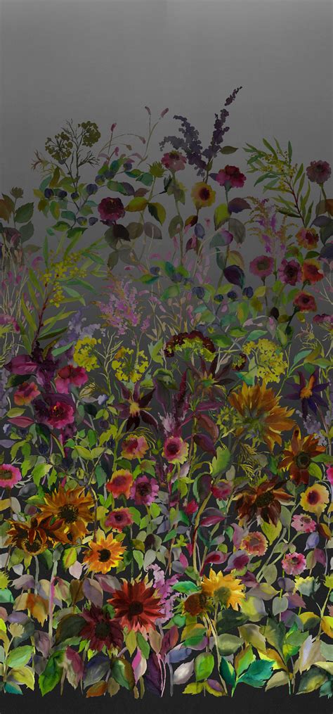 Create a room with a view. Indian Sunflower by Designers Guild - Graphite - Mural ...