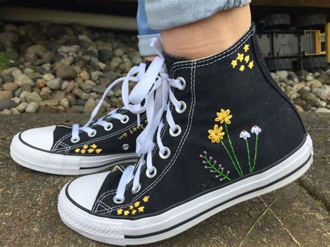 converse aesthetic embroidered converse cute converse embroidery shoes