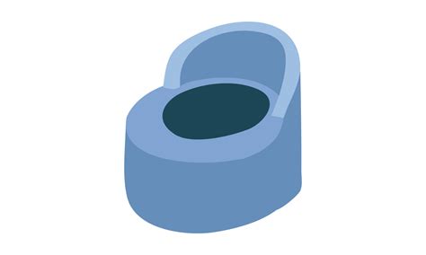 Baby Potty Clipart Simple Cute Blue Plastic Potty For Children Flat