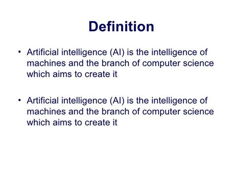 Definition Of Artificial Intelligence Artificial Intelligence Model