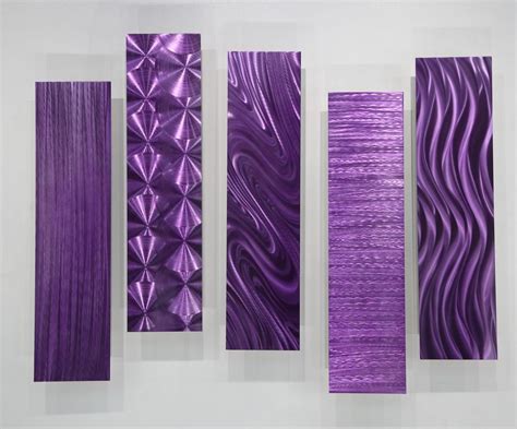 5 Purple Art Panels Modern 3d Metal Wall Art Panels By Jon Allen Easy