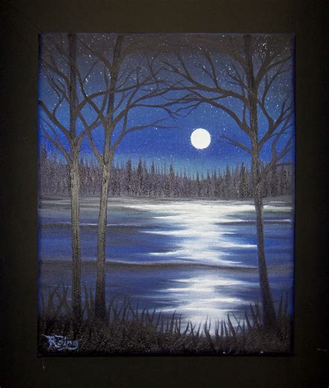Bing Art By Rachel Bingaman Black And Blue Night Landscape Textured