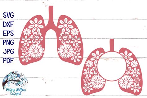 Floral Lungs Svg Pulmonary Nurse Svg Cut File