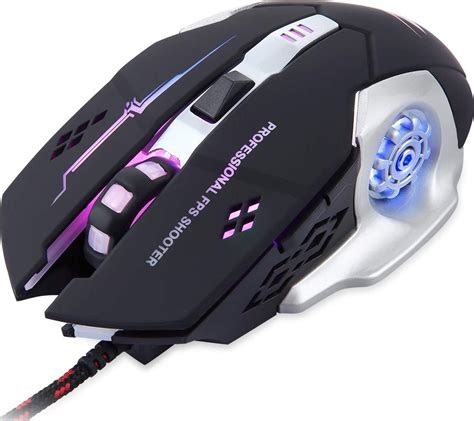 Zoook Usb 6 Button Gaming Mouse With Led Lights Black With Silver