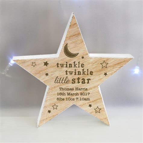 Wooden Star Ornament Personalised Rustic Star Decoration