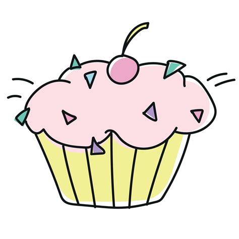 Colored Sweet Cupcakes Doodle Style 3277615 Vector Art At Vecteezy