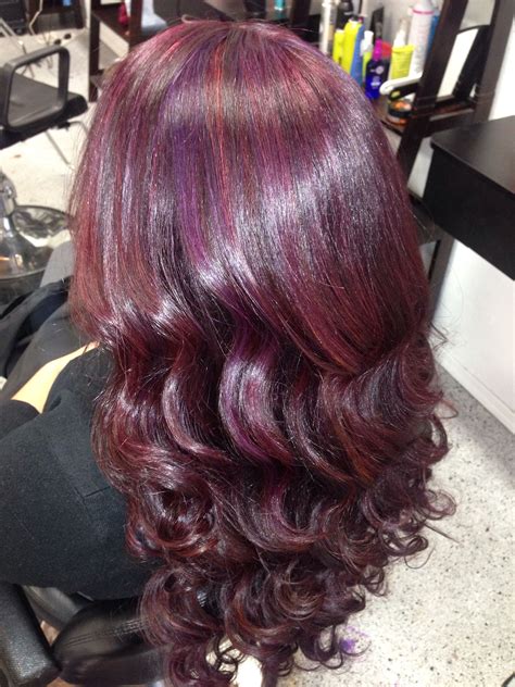 Red Purple Hair Highlights Ideas Organicic