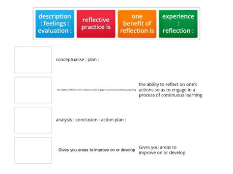 Reflective Practice Match Up