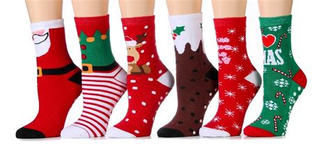 Wholesale Women Christmas Fun Colorful Printed Holiday Socks Assorted Pack Non Skid Gripper