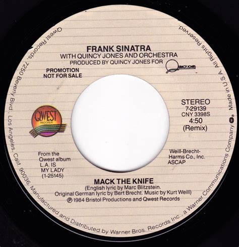 Frank Sinatra Mack The Knife Remix Vinyl Discogs