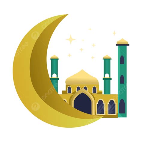 Gambar Bulan Dan Masjid Realistis Untuk Ramadhan Kareem Realistis