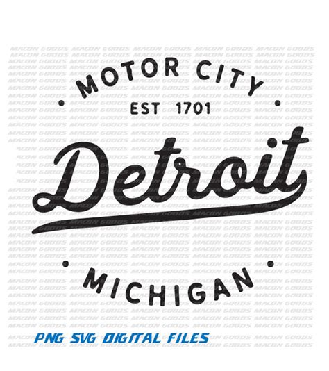 Detroit Motor City Football Digital File Svg Png Printing And Cutting Cricut Etsy