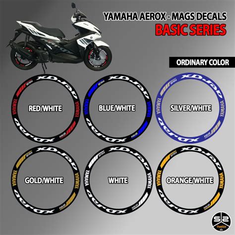 Yamaha Aerox Nvx Mags Decals Basic Series Pair For Rims Lazada Ph