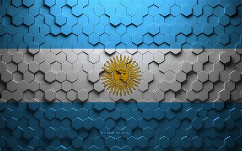 2k Descarga Gratis Bandera De Argentina Arte De Panal Bandera De Hexágonos De Argentina