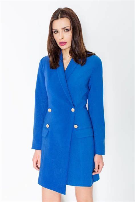 Blue Coat Dress Trench Coats Vestidos Blusas Sociais