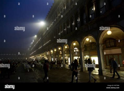 Enjoying Venice Nightlife In Piazza San Marco Hi Res Stock Photography