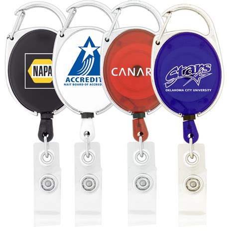 Retractable Badge Holder With Carabiner Clip A1 Promotional Products