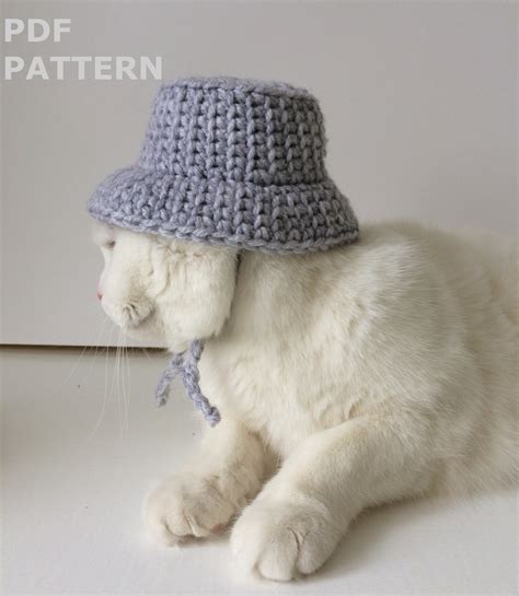 Bucket Hat Pattern Bucket Hat For Cat Crochet Hat For Cats Etsy