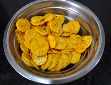 Require raw banana, oil to deep fry and salt to taste. Banana Chips - Savory from Kerala state