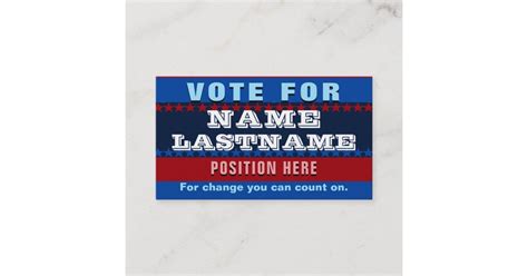 Custom Political Campaign Template Business Card Zazzle