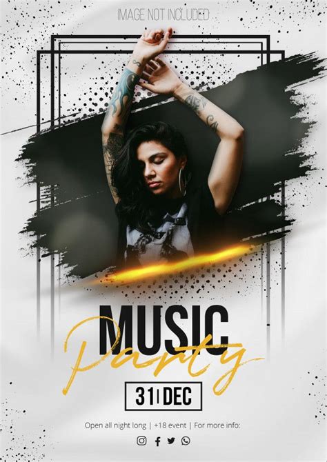 Download Modern Music Event Poster With Abstract Brush Stroke For Free