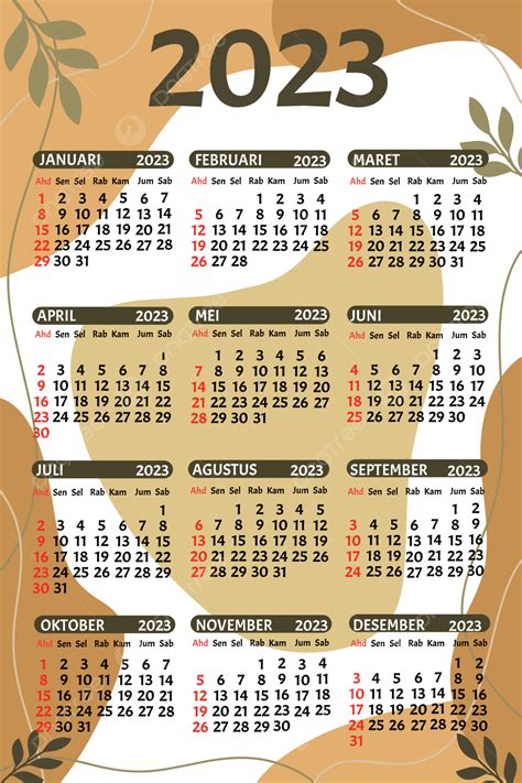 Aesthetic Full Calendar Of 2023 Calendar 2023 Transparent Calendar