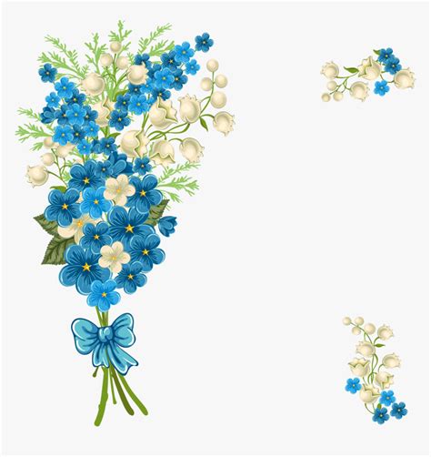 Blue Flower Borders And Frames Png Png Download Beautiful Flower