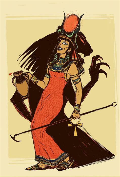 Wallpaper Background Hathor Goddess Illustration Egypt Mythology Artofit