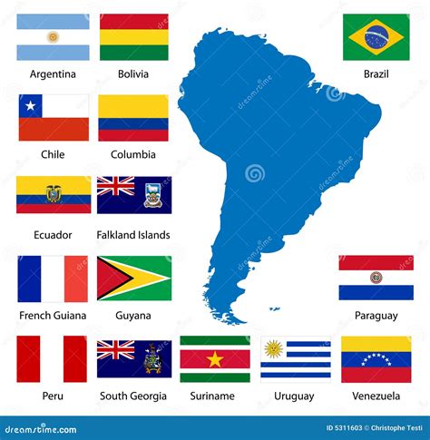 Detailed South American Flags Stock Photos Image 5311603