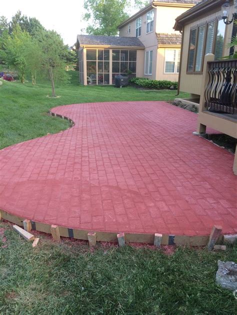 My first outdoor project for our new home stamped concrete to look like