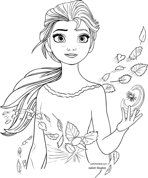 Elsa from Frozen 2 coloring page