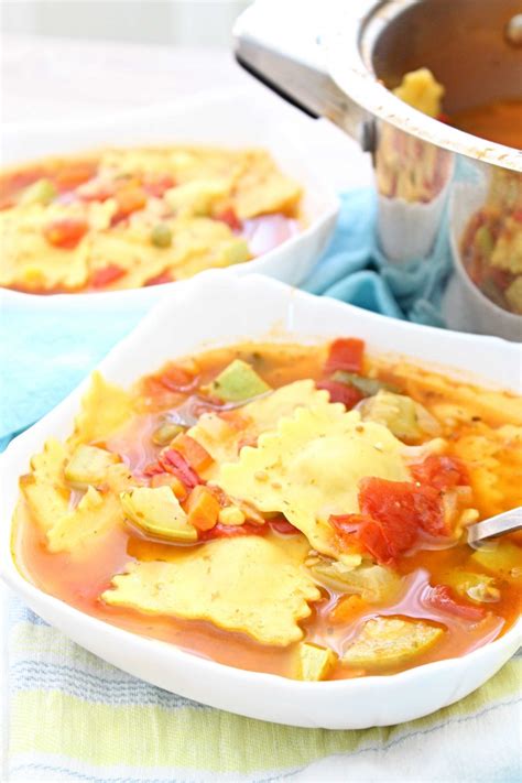Judy kim judy kim is a new york based food stylist, recipe developer, culinary producer and creative consultant. Ravioli Soup With Vegetables, Canned Tomatoes And Chicken ...