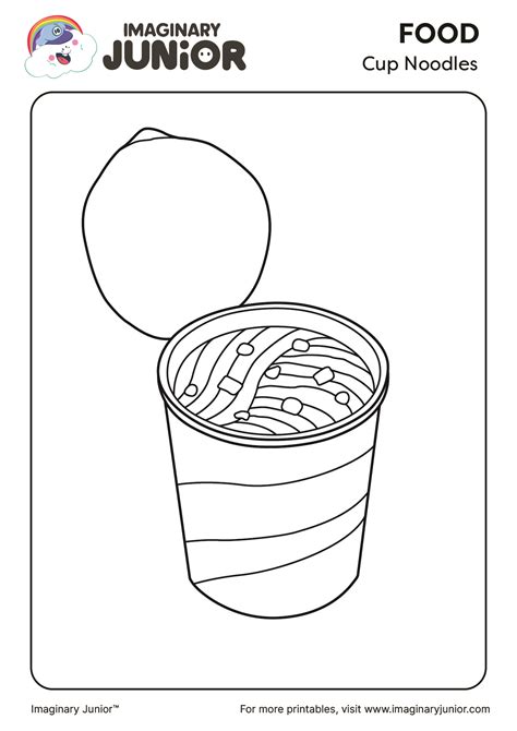 Cup Noodles Printables Coloring Pages 2024 Edition Imaginary Junior