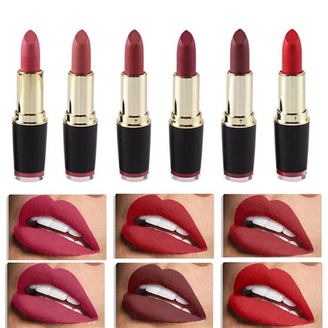 New Matte Lipsticks Sexy Brand Lips 6 Color Cosmetics Waterproof Long Lasting Miss Rose Nude