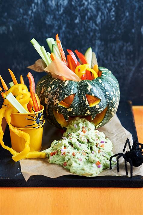 A pumpkin throwing up guacamole is sure to make a statement at your