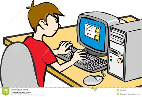 Boy Working With Computer Stock Photos Image 2618233