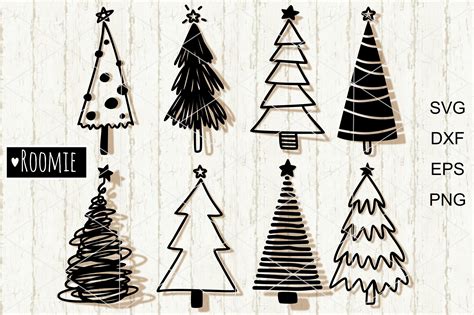 Hand Drawn Christmas Tree Svg Merry Christmas Rustic Trees 973044