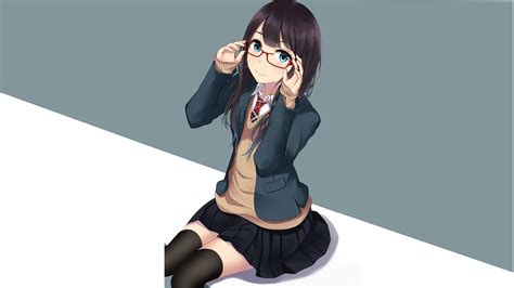 1920x1080 Girl School Uniform Umbrella Blue Eyes Black Hair