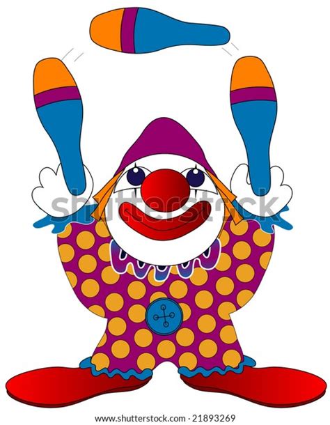 Clown Juggling Colorful Bowling Pins Stock Illustration 21893269