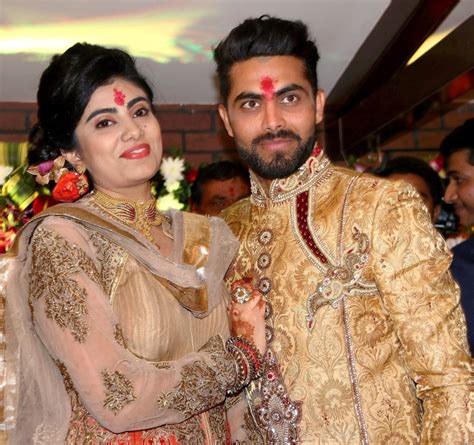 Sir ravindra jadeja tied the knot with his fiancée rivaba solanki on april 17, 2016 in rajkot in a traditional royal rajput fashion. Check it out: Ravindra Jadeja gets engaged to Riva Solanki