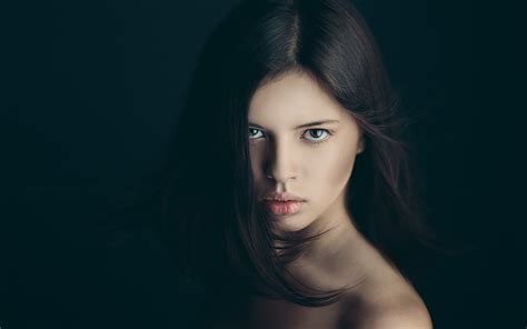 Masaüstü Yüz Kadınlar Model portre uzun saç esmer Fotoğraf mavi siyah saç Kişi Cilt
