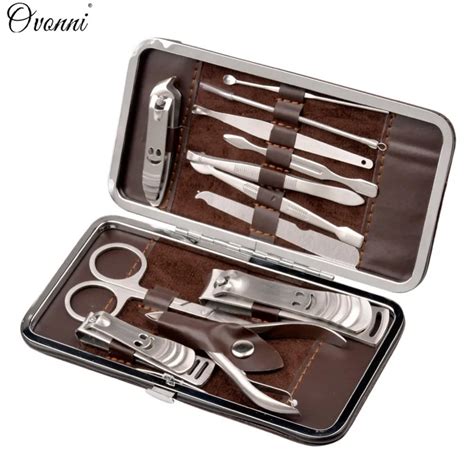 Ovonni 12pcs Stainless Steel Nail Care Tool Sets Manicure Set Pedicure
