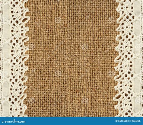 Burlap And Lace Stock Photo Image 65165663