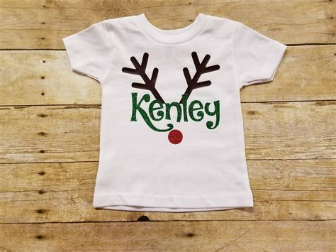 Personalized Reindeer Shirt Rudolph Shirt Christmas Name Etsy